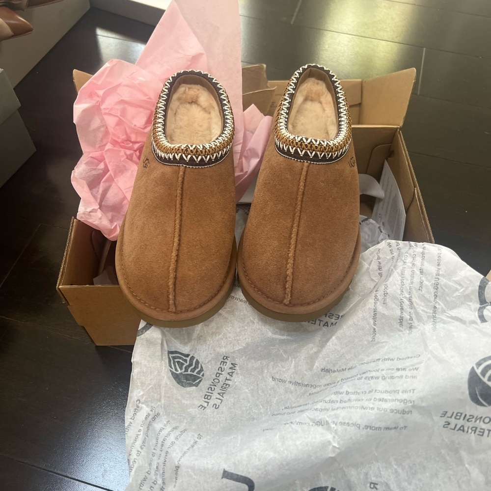 UGG Tan Slip-On Shoes with Warm Lining